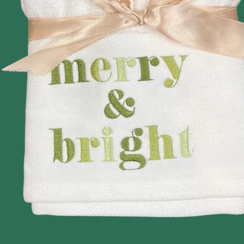 Deborah Connolly - ‘Merry & Bright’ Dish Towel (1) NWT. Firm!